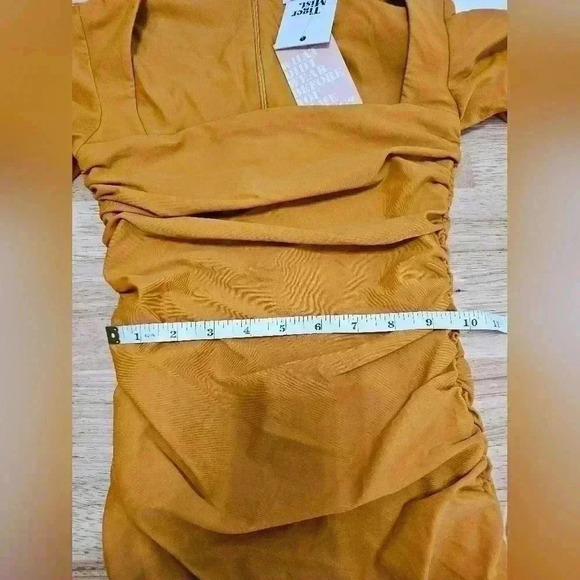 Tiger Mist Womens Size XS Mustard Yellow Bodycon Dress - Picture 9 of 13